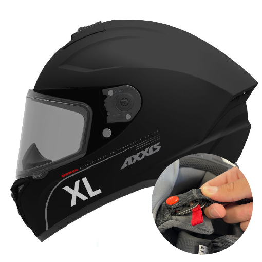 Crash Helmet AXXIS with DD Ring. Matte Black - XL