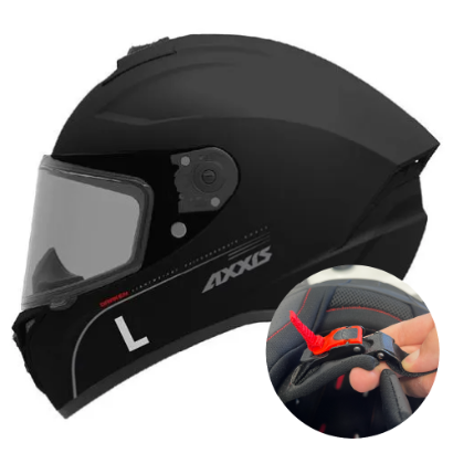 Crash Helmet AXXIS with Micro Metric Buckle Matte Black - L