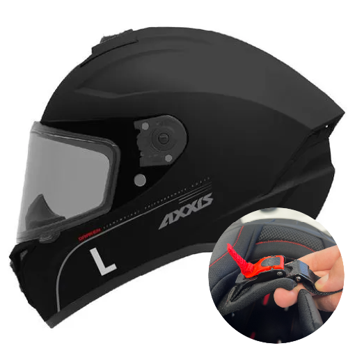 Crash Helmet AXXIS with Micro Metric Buckle Matte Black - L